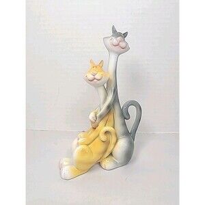 Long Neck Collection Hugging Snuggling Cats Figurine  6½ inches Tall NOB